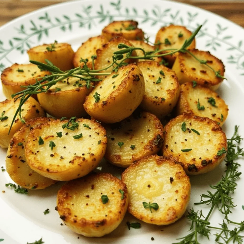 Plat de fenouil rôti au miel, garni d'herbes fraîches et de quartiers de citron, sur une table en bois rustique